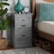 Baxton Studio Sheldon Modern and Contemporary Vintage Grey Finished Wood and Synthetic Rattan 3-Drawer Nightstand 190-11951-ZORO - alternate 1